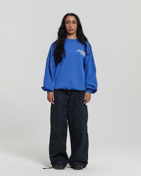 Cold Culture Spinning Crewneck Sweatshirts Blue | 19624-SYCA