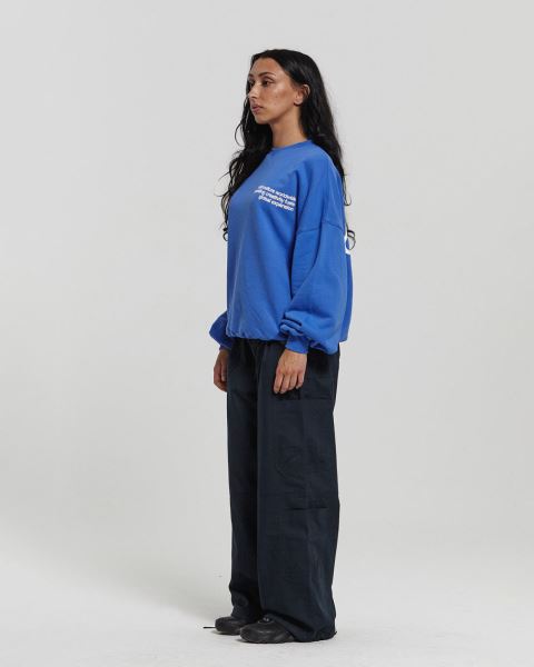 Cold Culture Spinning Crewneck Sweatshirts Blue | 19624-SYCA