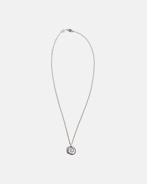 Cold Culture Spiral Necklace Jewelry Silver Black | 60487-ENJV