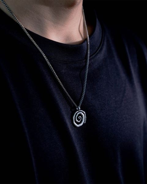 Cold Culture Spiral Necklace Jewelry Silver Black | 60487-ENJV