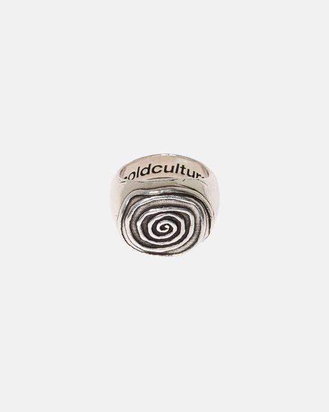 Cold Culture Spiral Signet Ring Jewelry Silver Green | 26147-PRHC