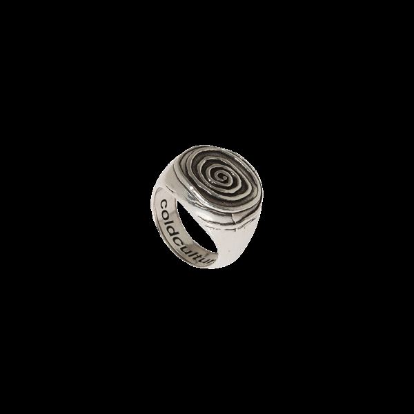 Cold Culture Spiral Signet Ring Jewelry Silver Green | 26147-PRHC