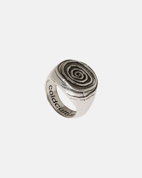 Cold Culture Spiral Signet Ring Jewelry Silver Green | 26147-PRHC