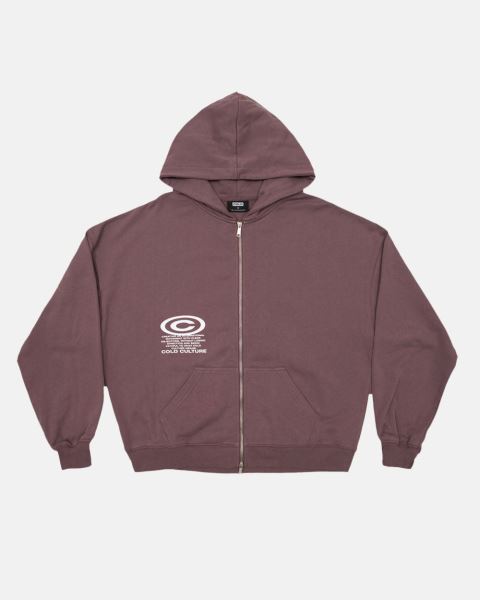 Cold Culture Starface Zip Hoodie Dark Brown | 79431-SALW