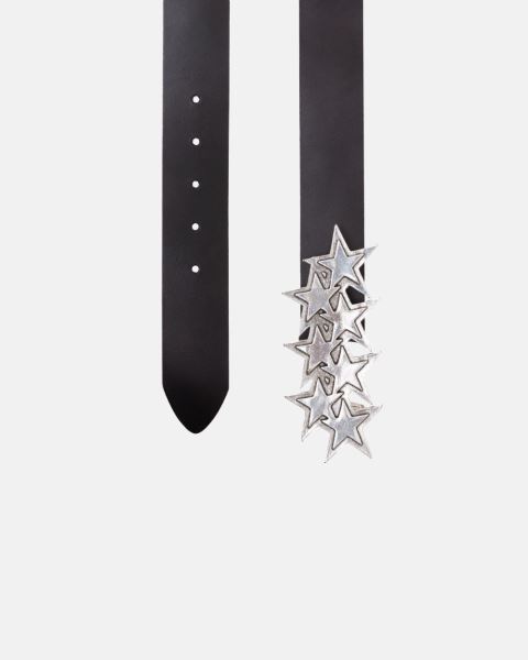 Cold Culture Stars Belts Black | 96374-IUCK