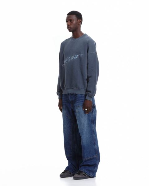 Cold Culture Stars Crewneck Sweatshirts Blue | 75302-OCHE
