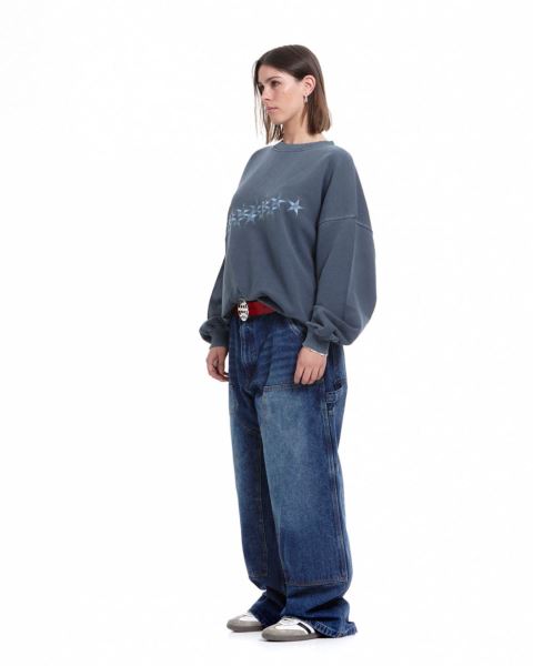 Cold Culture Stars Crewneck Sweatshirts Blue | 75302-OCHE