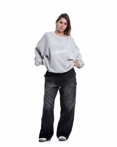 Cold Culture Stars Crewneck Sweatshirts Grey | 95381-DQHK