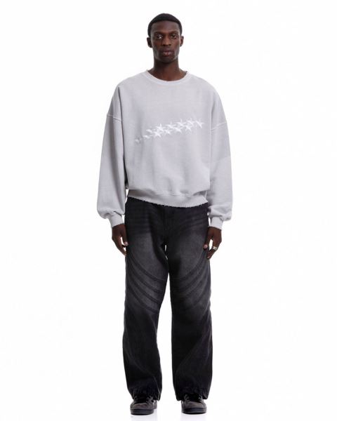 Cold Culture Stars Crewneck Sweatshirts Grey | 95381-DQHK