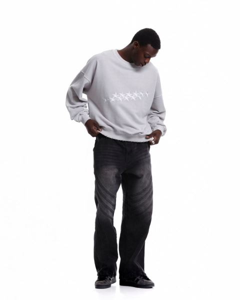 Cold Culture Stars Crewneck Sweatshirts Grey | 95381-DQHK