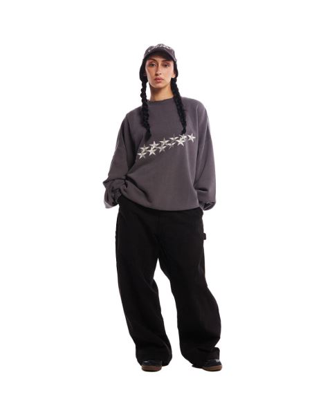 Cold Culture Stars Crewneck Sweatshirts Grey | 85017-NFMG