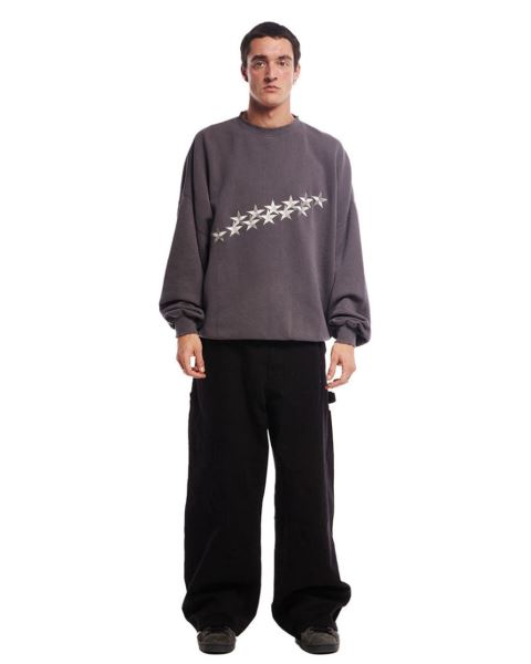 Cold Culture Stars Crewneck Sweatshirts Grey | 85017-NFMG