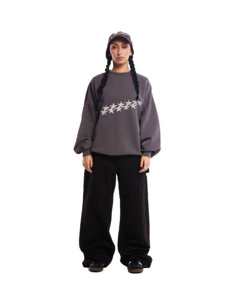 Cold Culture Stars Crewneck Sweatshirts Grey | 85017-NFMG