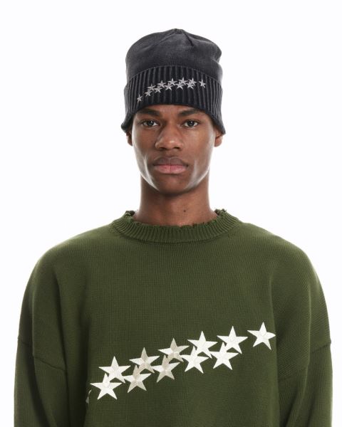 Cold Culture Stars Hem Beanie Black | 61298-TUKO