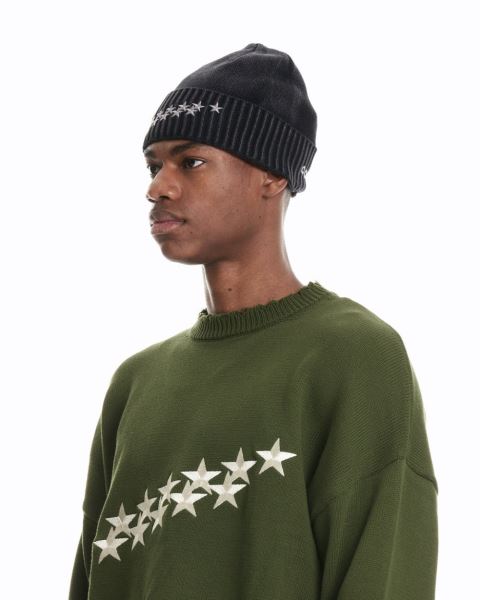 Cold Culture Stars Hem Beanie Black | 61298-TUKO