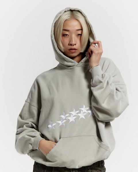 Cold Culture Stars Hoodie Grey | 60513-MKWD