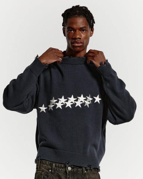 Cold Culture Stars Knitwear Black | 43529-OPZD