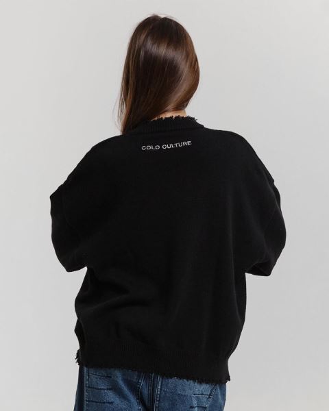 Cold Culture Stars Knitwear Black | 50128-IZHJ