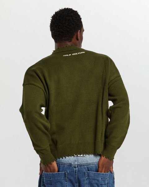 Cold Culture Stars Knitwear Green | 20849-BNVZ