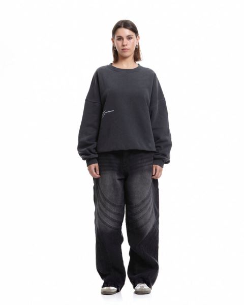 Cold Culture Stars Stella Crewneck Sweatshirts Black | 87649-NPVR