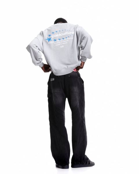 Cold Culture Stars Stella Crewneck Sweatshirts Grey | 98645-LSPJ