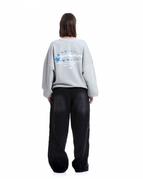 Cold Culture Stars Stella Crewneck Sweatshirts Grey | 98645-LSPJ