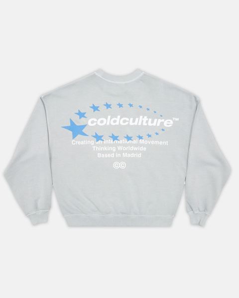 Cold Culture Stars Stella Crewneck Sweatshirts Grey | 98645-LSPJ
