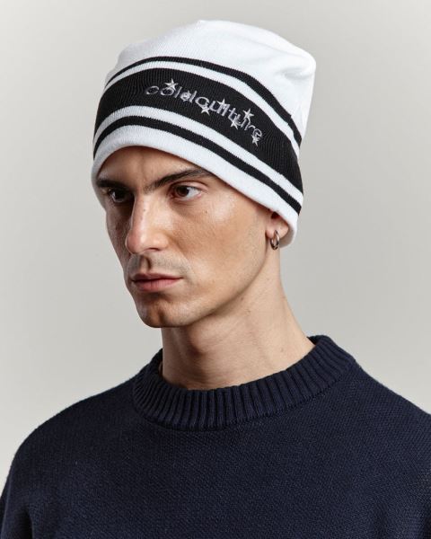 Cold Culture Stars Strap Beanie White | 13285-TGYL