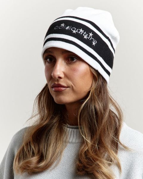 Cold Culture Stars Strap Beanie White | 13285-TGYL