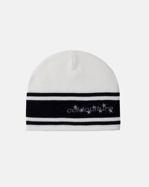 Cold Culture Stars Strap Beanie White | 13285-TGYL