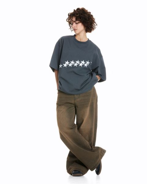 Cold Culture Stars T Shirt Blue | 70431-NCMS