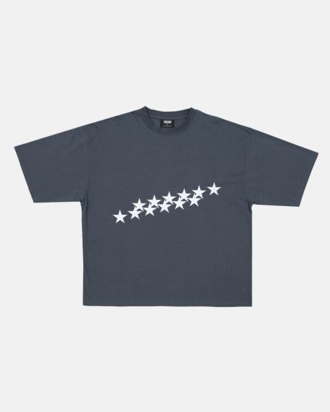 Cold Culture Stars T Shirt Blue | 70431-NCMS