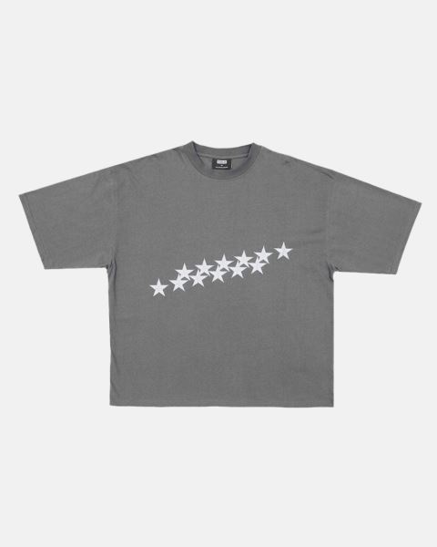 Cold Culture Stars T Shirt Grey | 02953-FSLR