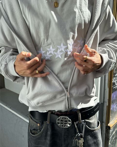 Cold Culture Stars T Shirt Grey | 12359-TXLF
