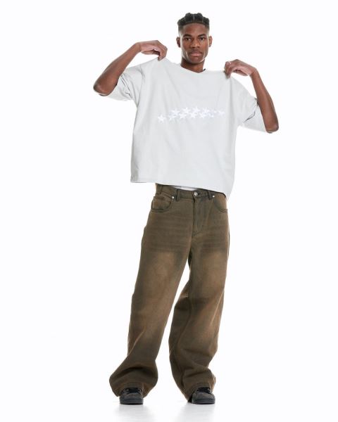 Cold Culture Stars T Shirt Grey | 12359-TXLF