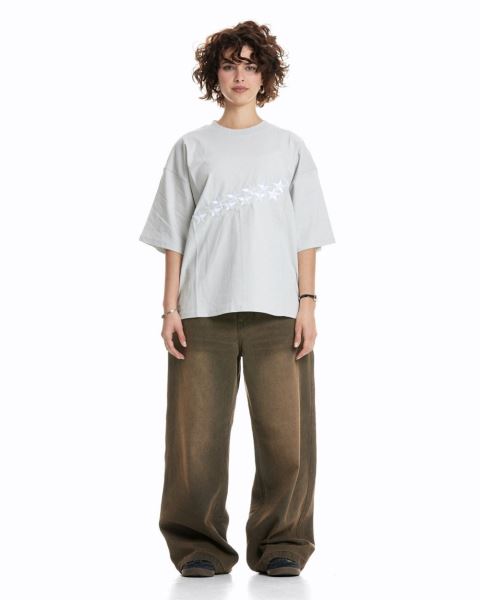 Cold Culture Stars T Shirt Grey | 12359-TXLF