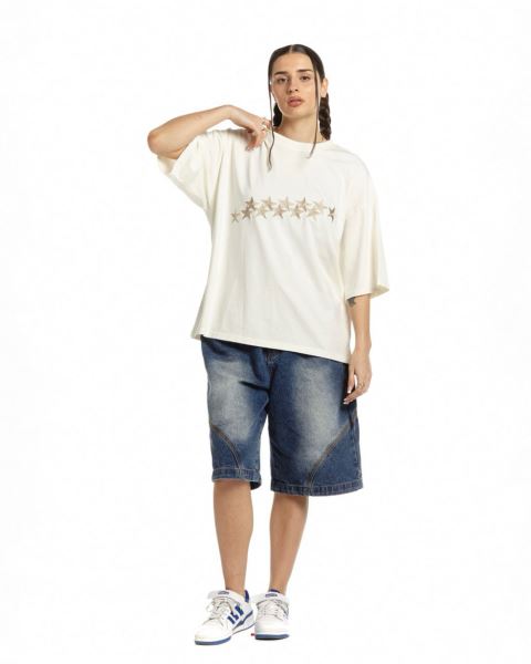 Cold Culture Stars T Shirt White | 57946-OTWM