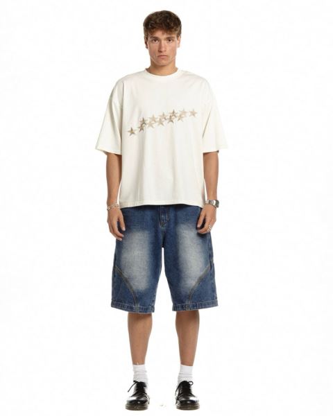 Cold Culture Stars T Shirt White | 57946-OTWM