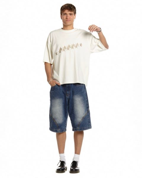 Cold Culture Stars T Shirt White | 57946-OTWM