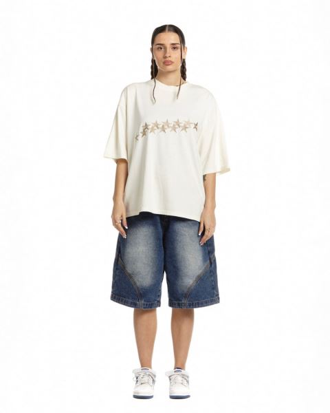 Cold Culture Stars T Shirt White | 57946-OTWM