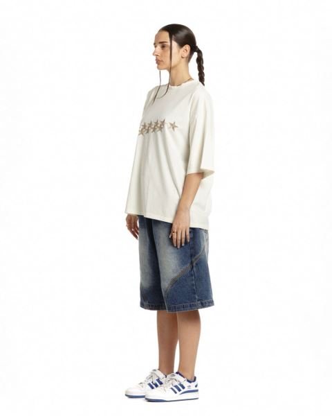 Cold Culture Stars T Shirt White | 57946-OTWM