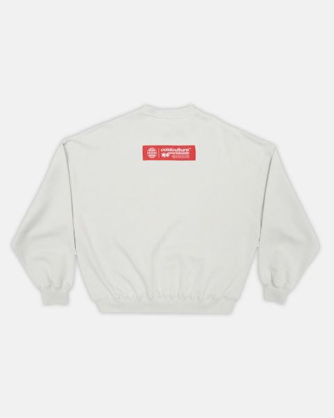 Cold Culture Status Patch Crewneck Sweatshirts Light Grey | 52390-JSVG