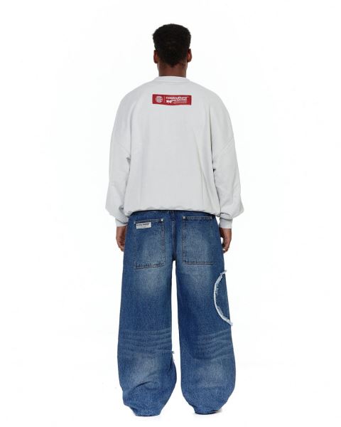 Cold Culture Status Patch Crewneck Sweatshirts Light Grey | 52390-JSVG