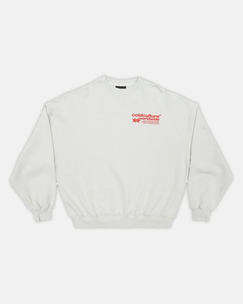 Cold Culture Status Patch Crewneck Sweatshirts Light Grey | 52390-JSVG