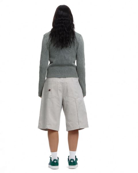 Cold Culture Streaked Ford Zipped Knitwear Olive Green | 25816-PVRL