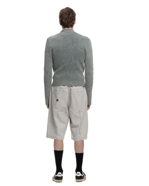 Cold Culture Streaked Ford Zipped Knitwear Olive Green | 25816-PVRL
