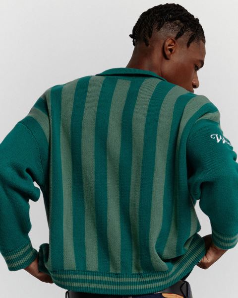 Cold Culture Structure Collar Knitwear Green | 12409-TFVX