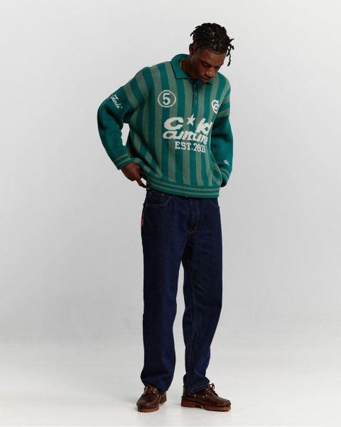 Cold Culture Structure Collar Knitwear Green | 12409-TFVX