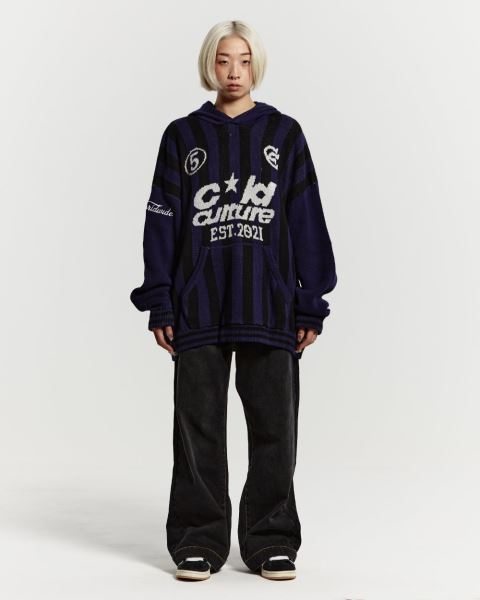 Cold Culture Structure Knitwear Blue | 89461-KDJQ