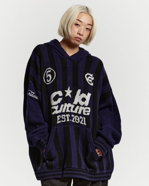 Cold Culture Structure Knitwear Blue | 89461-KDJQ
